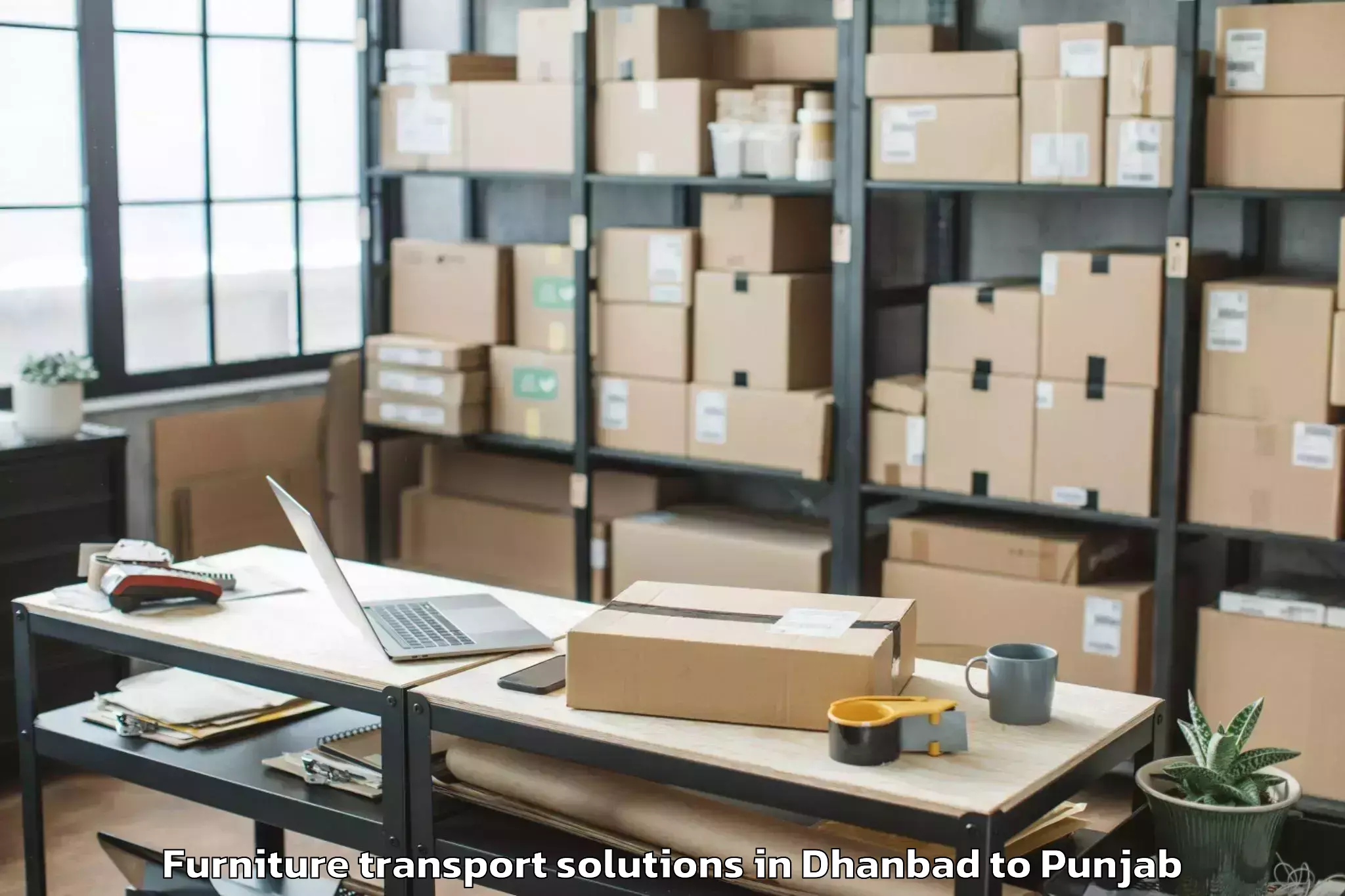 Expert Dhanbad to Laungowal Furniture Transport Solutions